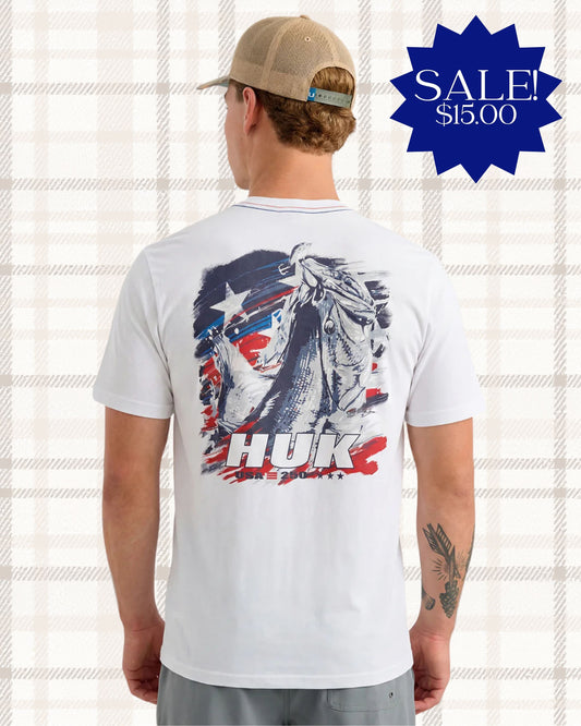 Huk | America 250 Fish & Flag Tee, White