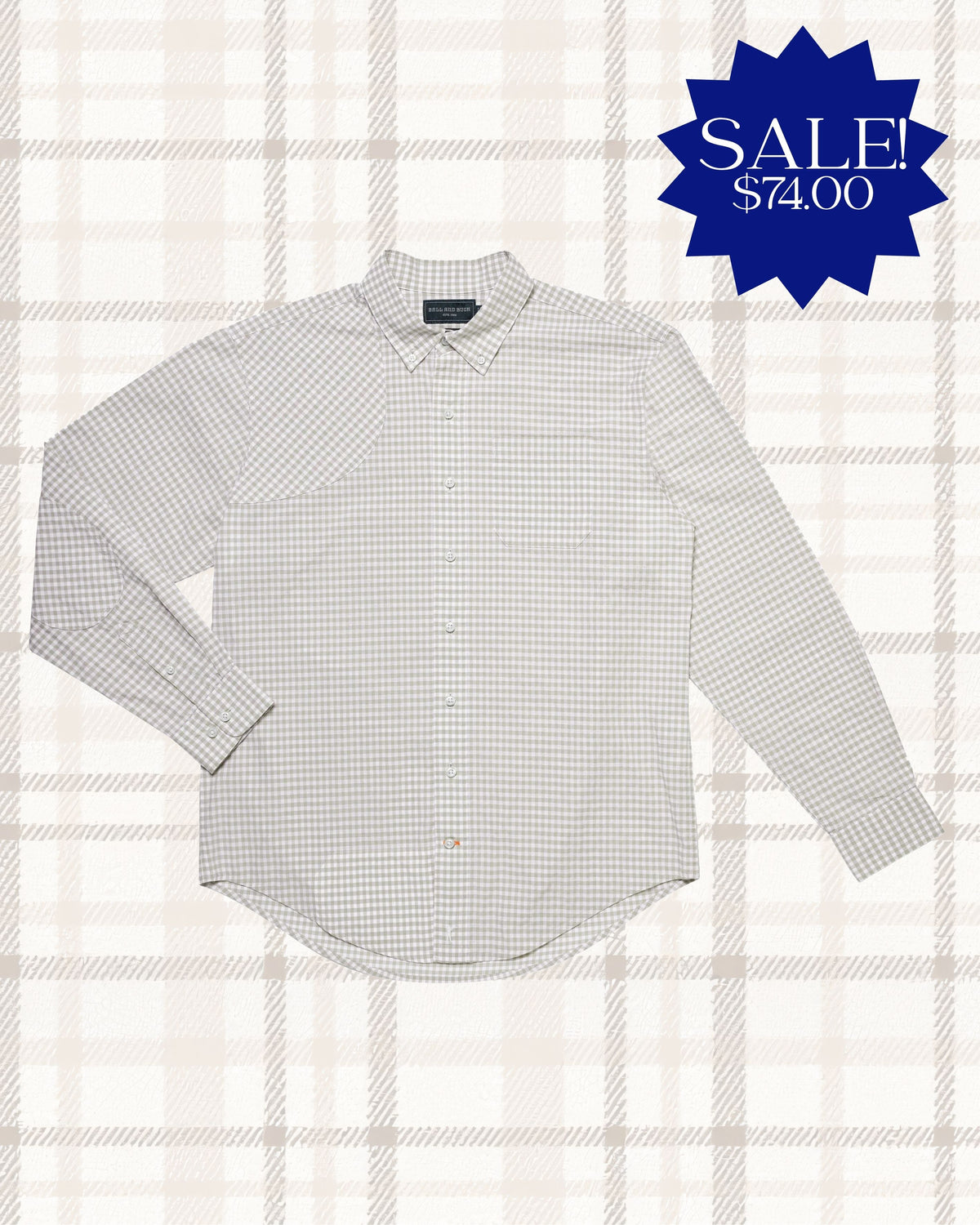 Ball + Buck | Sportsman Shirt, Gingham Tan
