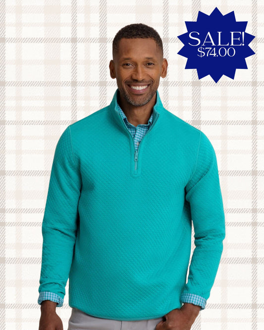 Southern Tide-Oak Island Reversible Quarter Zip ( Spruce Shade)