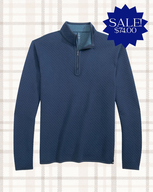 Southern Tide-Oak Island Reversible Quarter Zip ( Dress Blue)