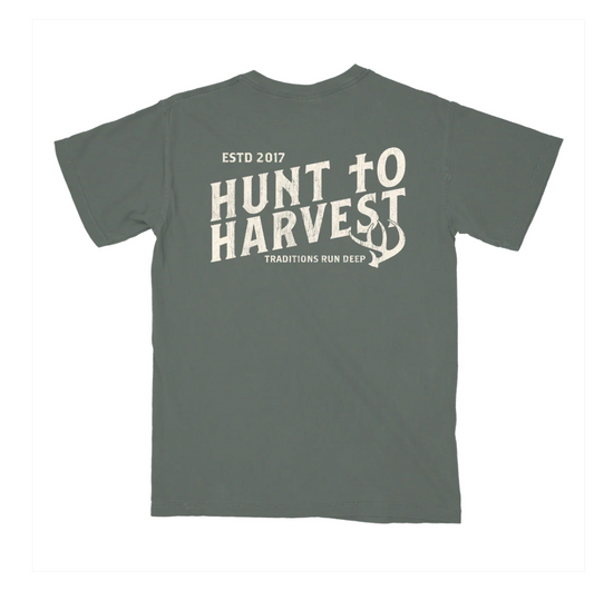 Hunt to Harvest- Retro Logo Matte Green