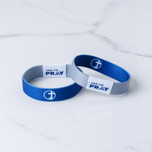 Tap to Pray- Navy and Grey Wristband
