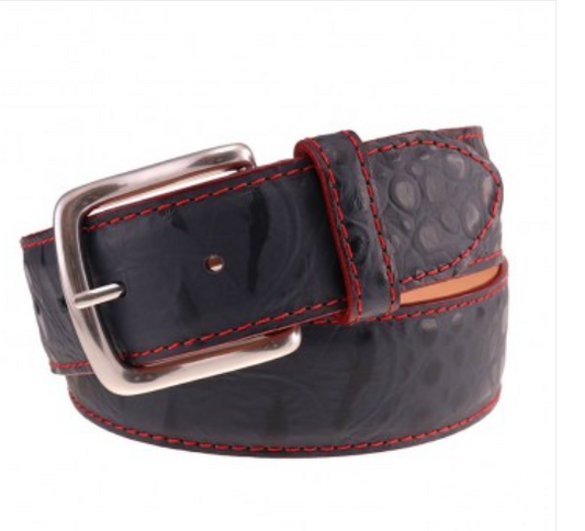 Phelps-Travis Moc Croco Belt Black/Red