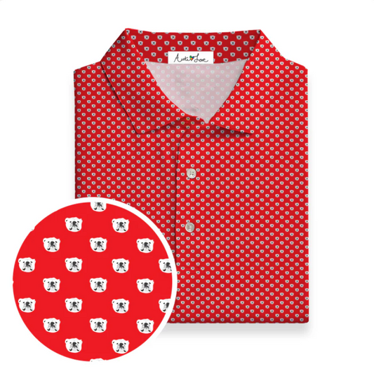 Autilove Red and White Bulldog Polo ADULT