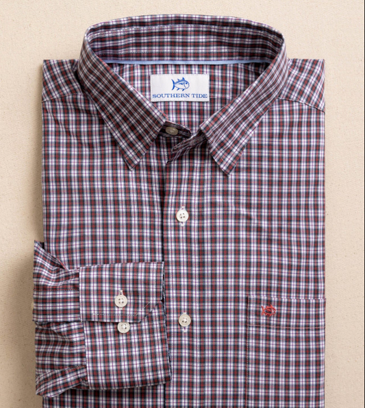 Southern Tide Sport Shirt- Crab Red
