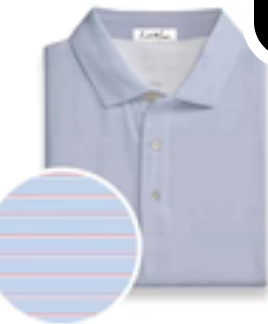 Autilove Polo | Periwinkle, Coral & White Stripe