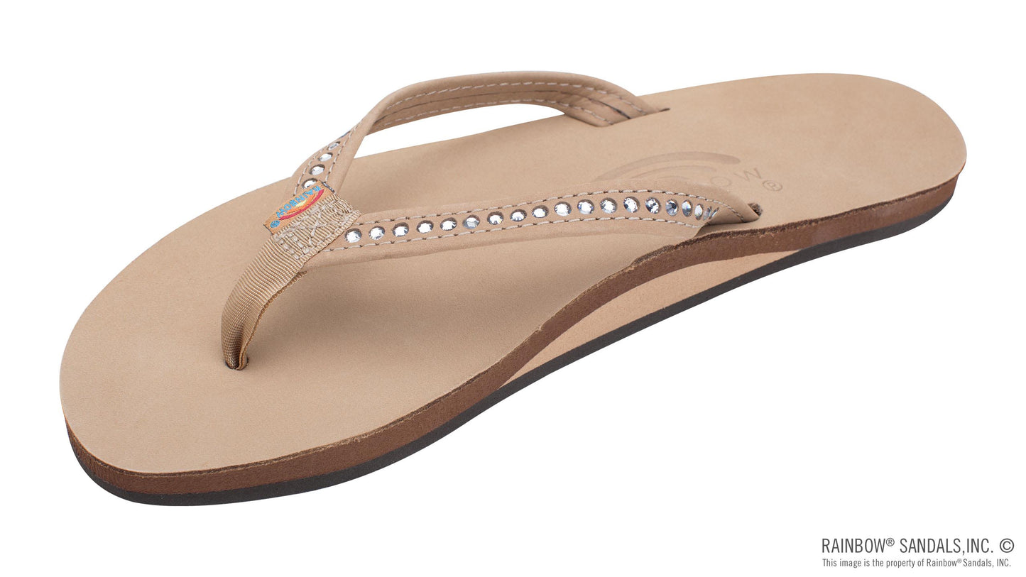 Rainbow Sandals | Women's Crystal Collection - Single Layer Leather