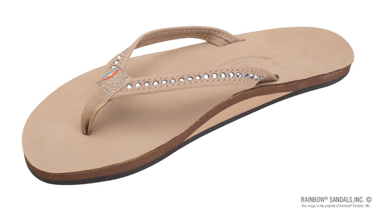 Rainbow Sandals | Women's Crystal Collection - Single Layer Leather
