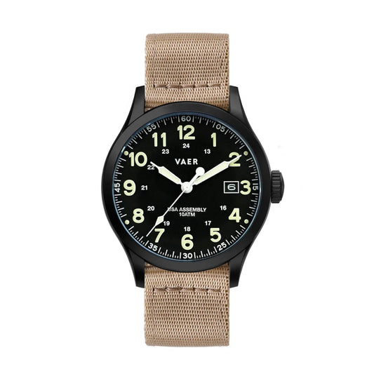 Vaer Watch, C5 Tactical Field Solar - 40mm USA | Quick Khaki