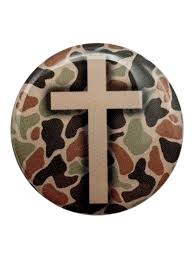 Tap To Pray Sticker | River Rock Camo + Cross