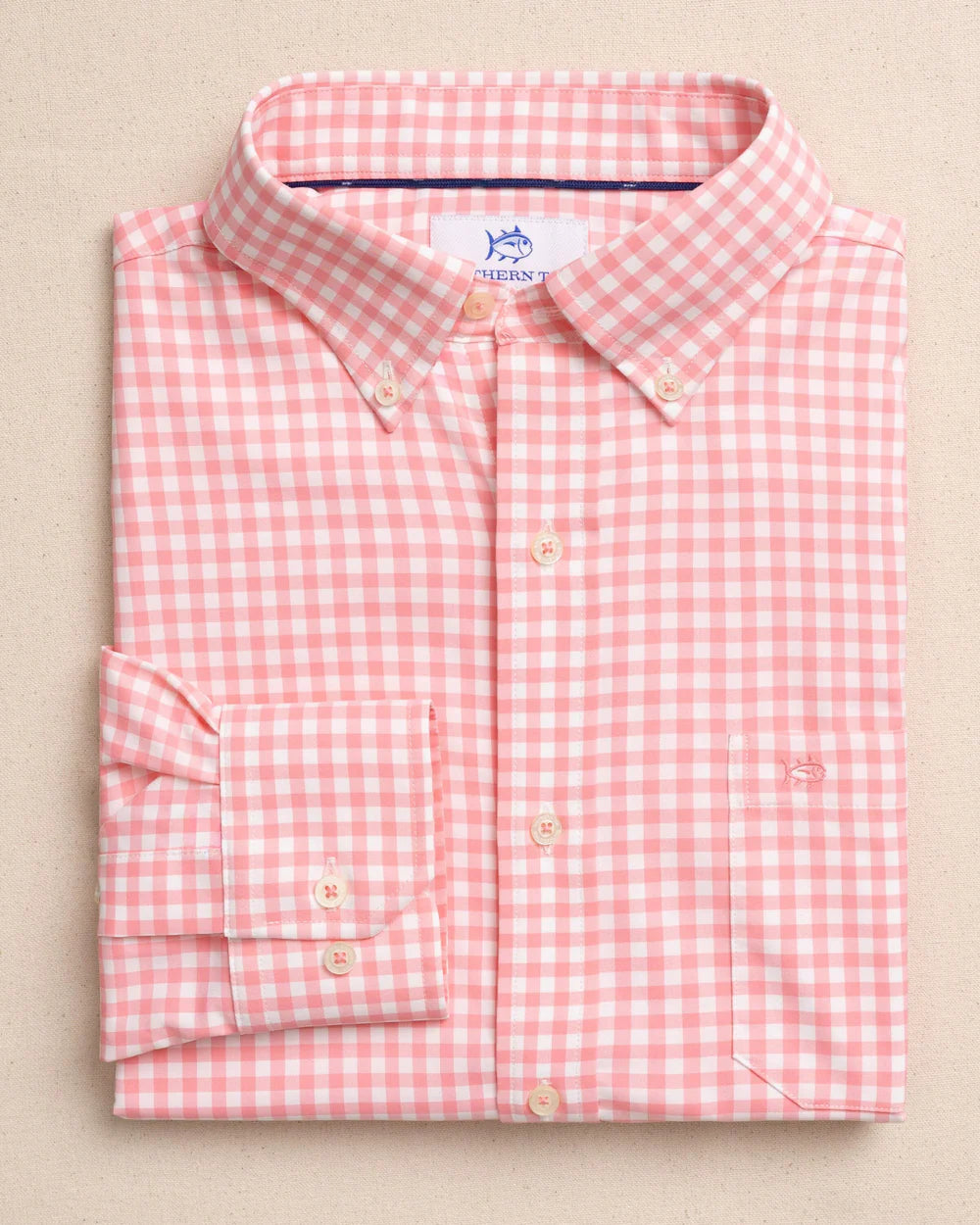 Southern Tide | Gingham Sport Shirt - Sea Pink