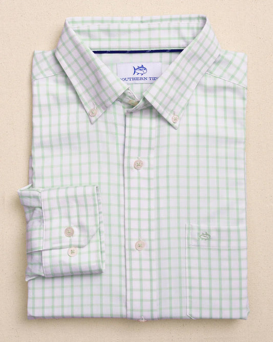 Southern Tide | Tattersall Sport Shirt - Green Ash